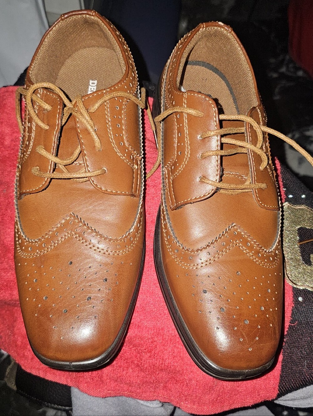 Classic Boys Brogue Dress Shoes in Tan